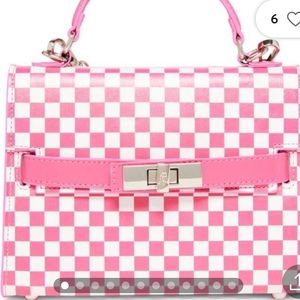 NWT Steve Madden Bdignify pink/white checked purse